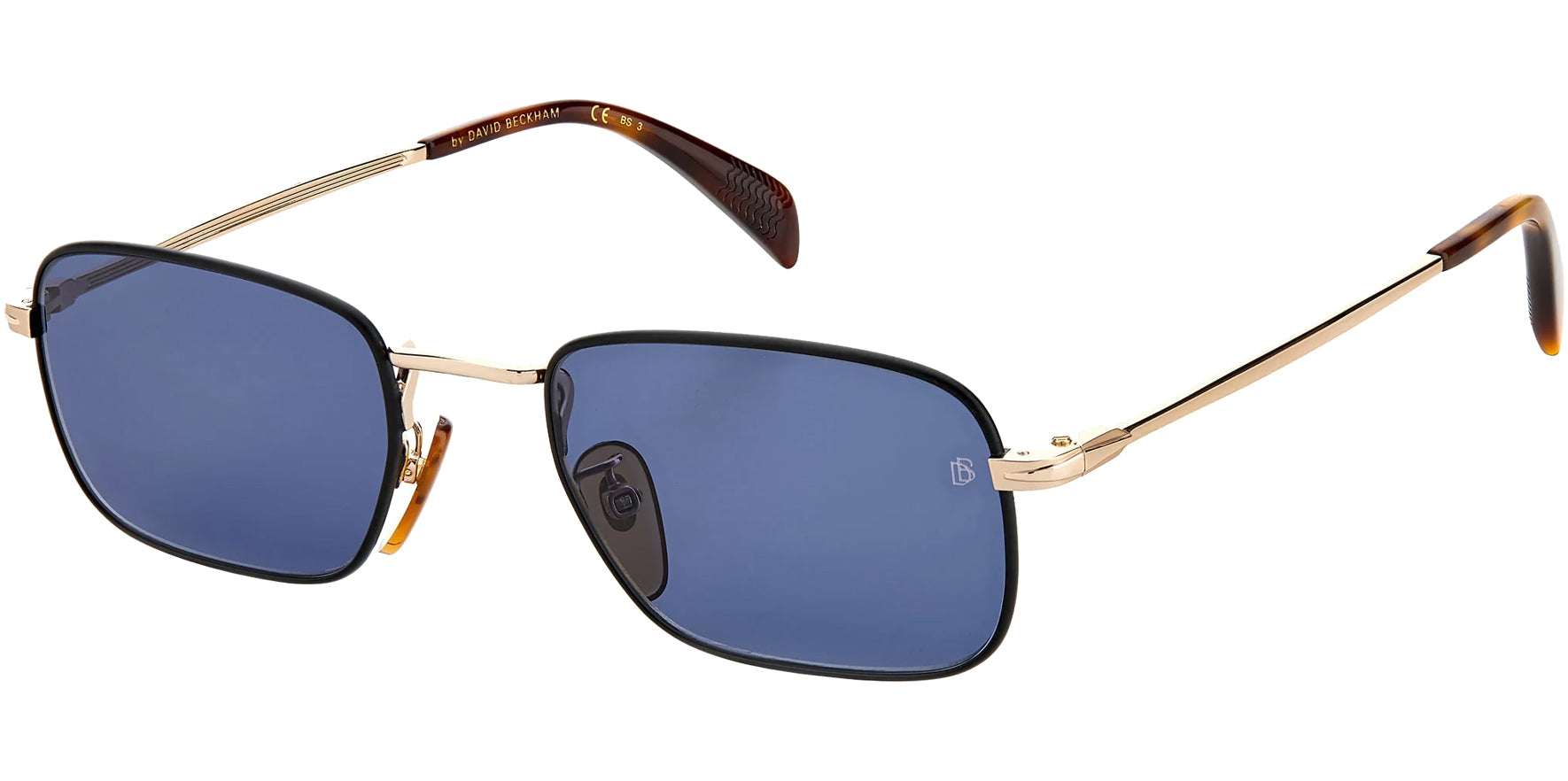 David Beckham Black/Gold-Tone Rectangle - Eyedictive