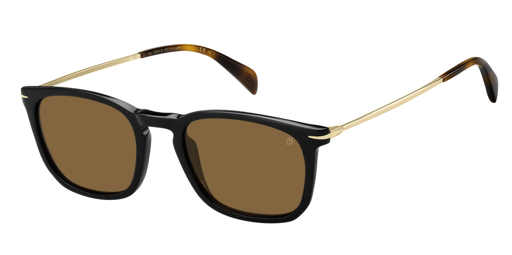 David Beckham Black/Gold-Tone Square - Eyedictive