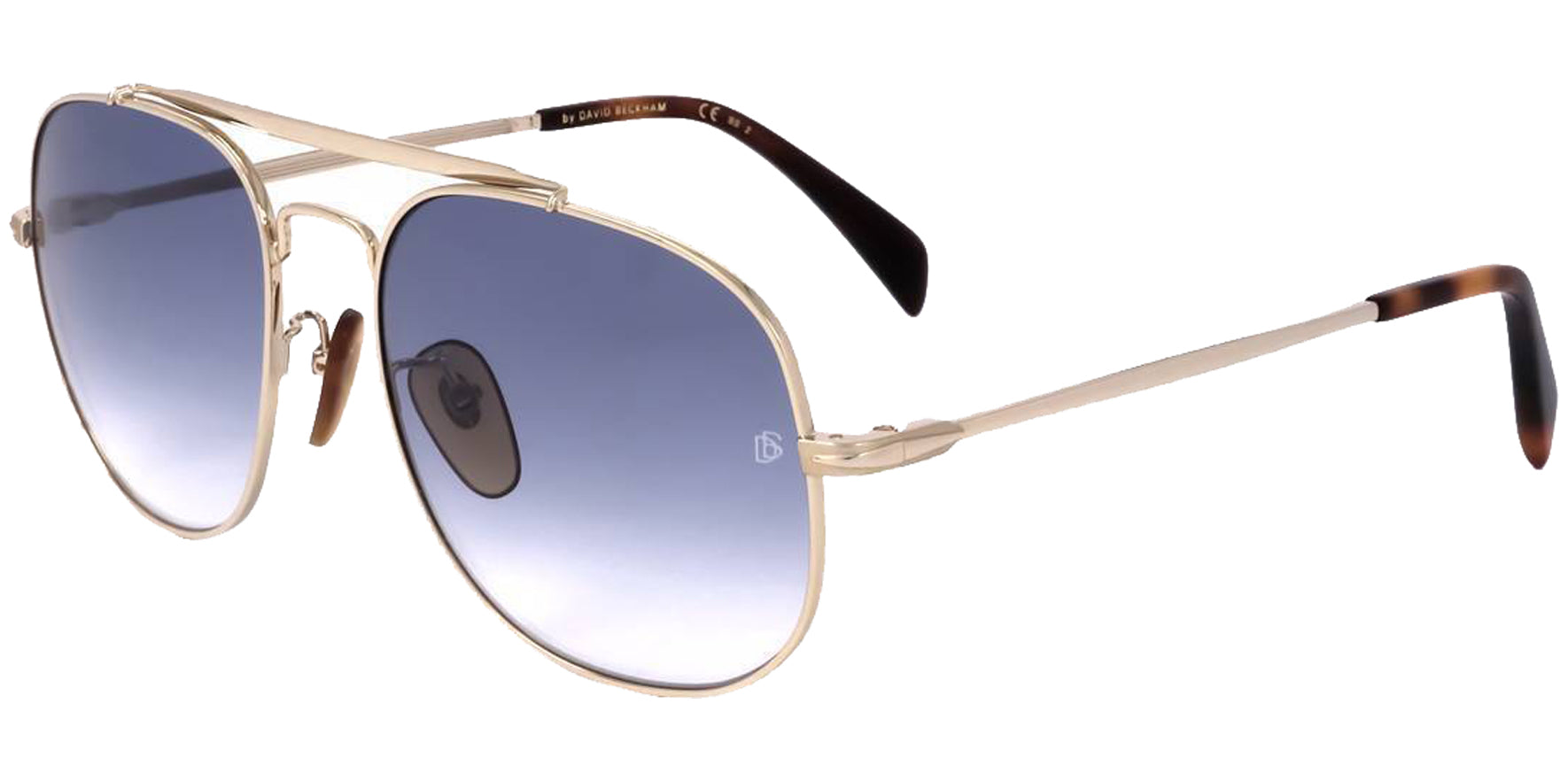 David Beckham Gold-Tone Navigator w/ Gradient Lens - Eyedictive