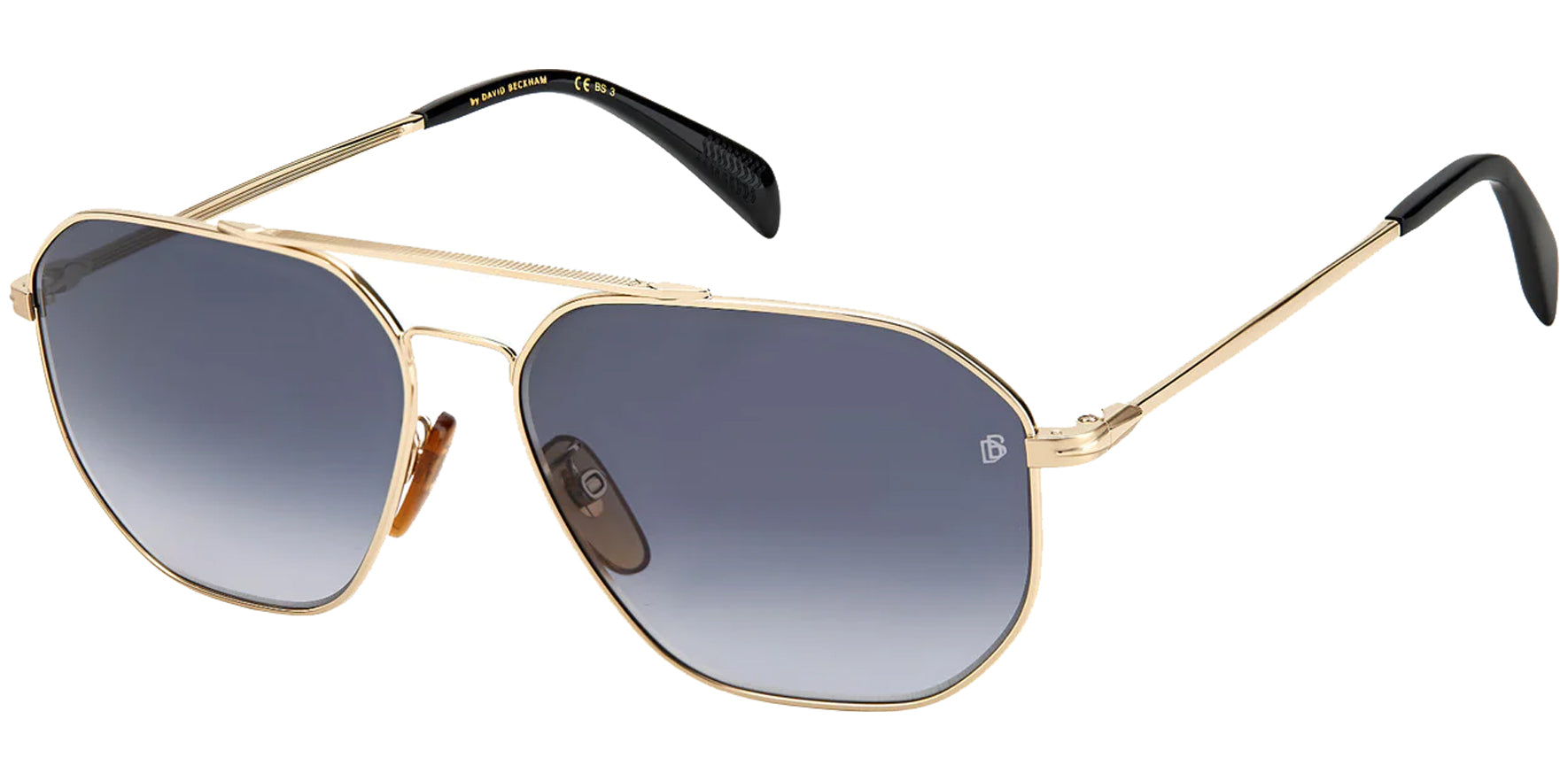 David Beckham Gold-Tone/Black Navigator w/ Gradient Lens - Eyedictive