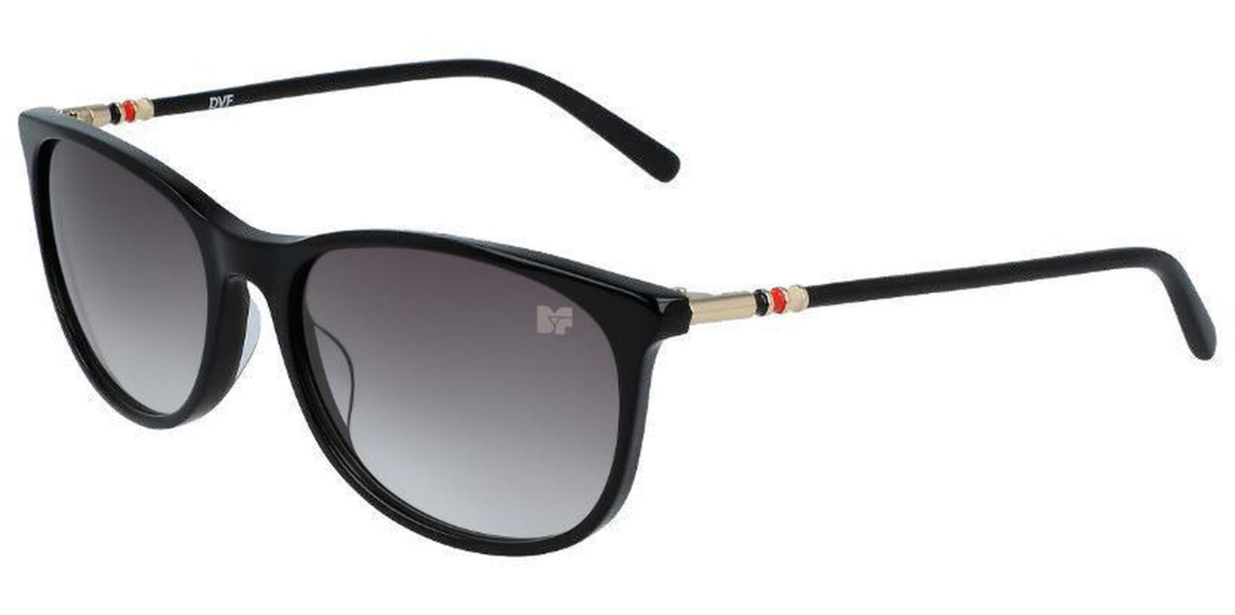 Diane Von Furstenberg Katherina Black Soft Square w/ Gradient Lens - Eyedictive