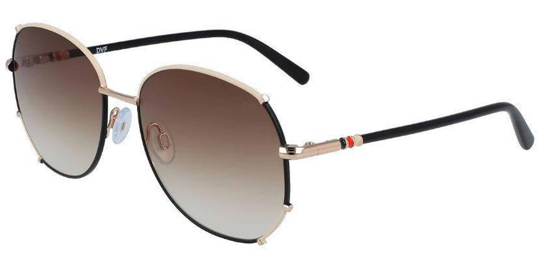 Diane Von Furstenberg Ryleigh Geometric Round w/ Gradient Lens - Eyedictive