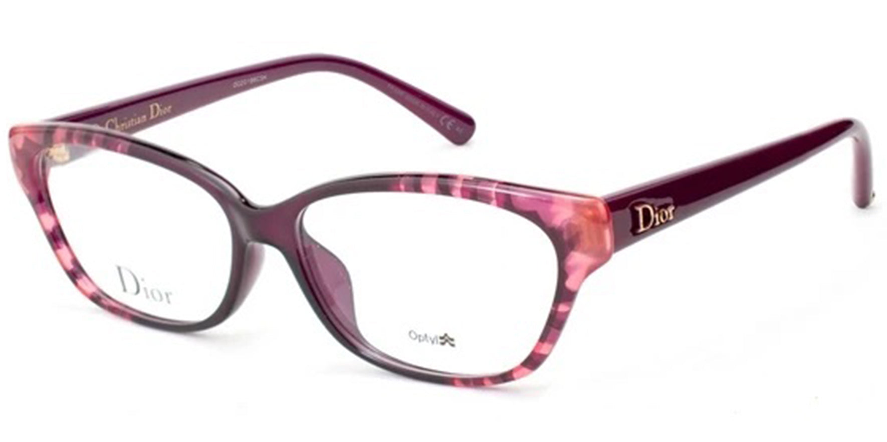 Dior Flower Violet Rectangular Eyeglass Frames - Eyedictive