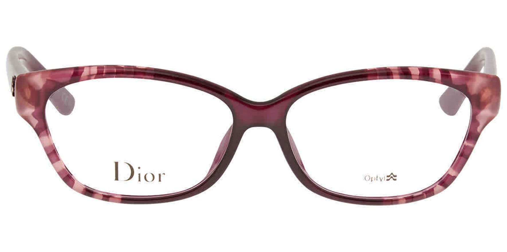 Dior Flower Violet Rectangular Eyeglass Frames - Eyedictive