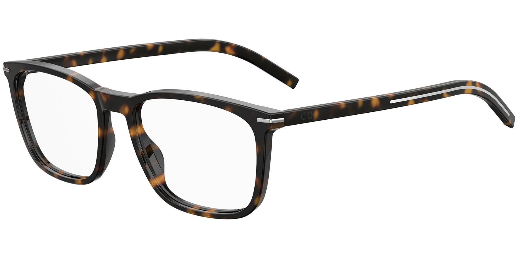 Dior Homme Black Tie 265 Dark Havana Square Classic Eyeglass Frames - Eyedictive