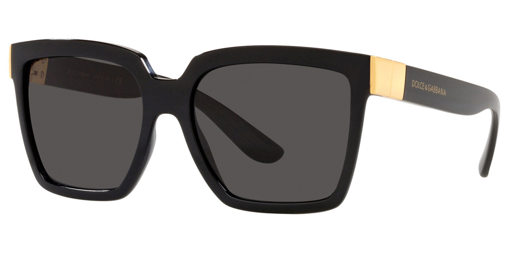 Dolce &amp; Gabbana Black Square w/ Gold-Tone Accents - Eyedictive