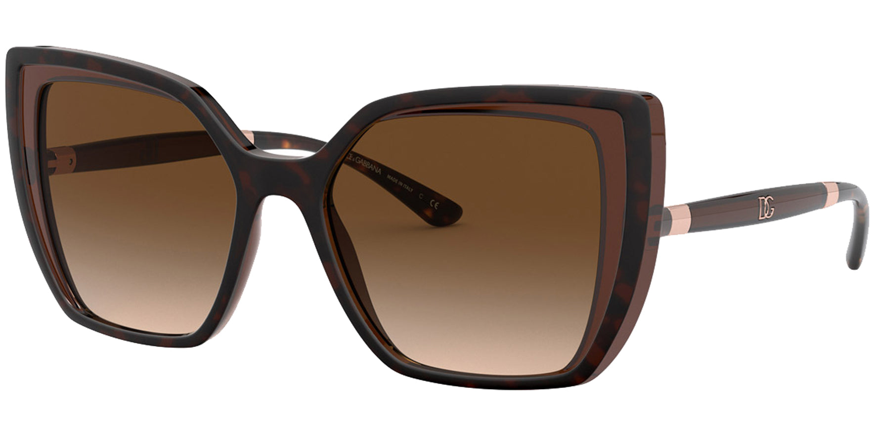 Dolce & Gabbana Oversize Squared Cat Eye w/ Gradient Lens