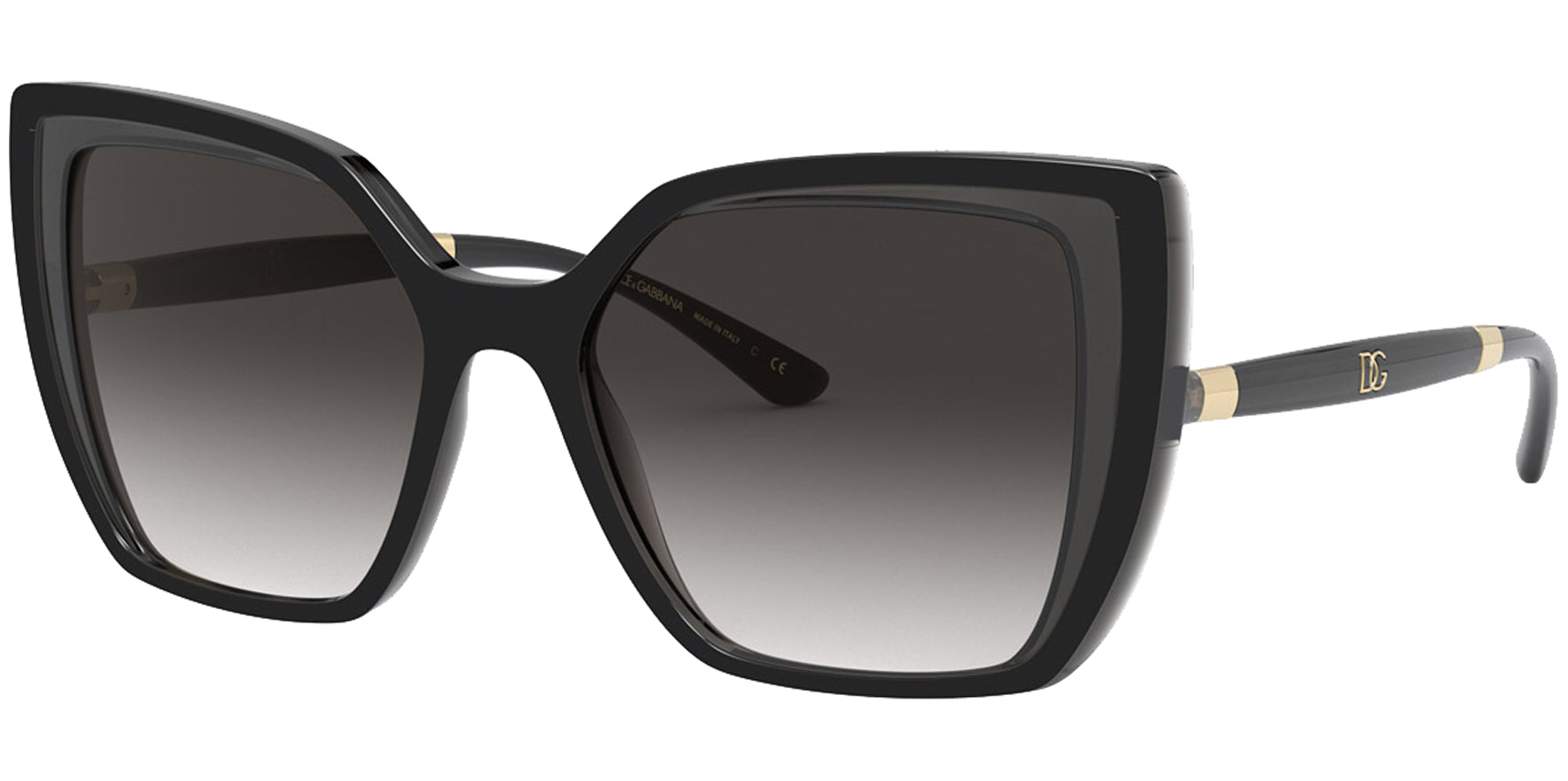 Dolce & Gabbana Oversize Squared Cat Eye w/ Gradient Lens