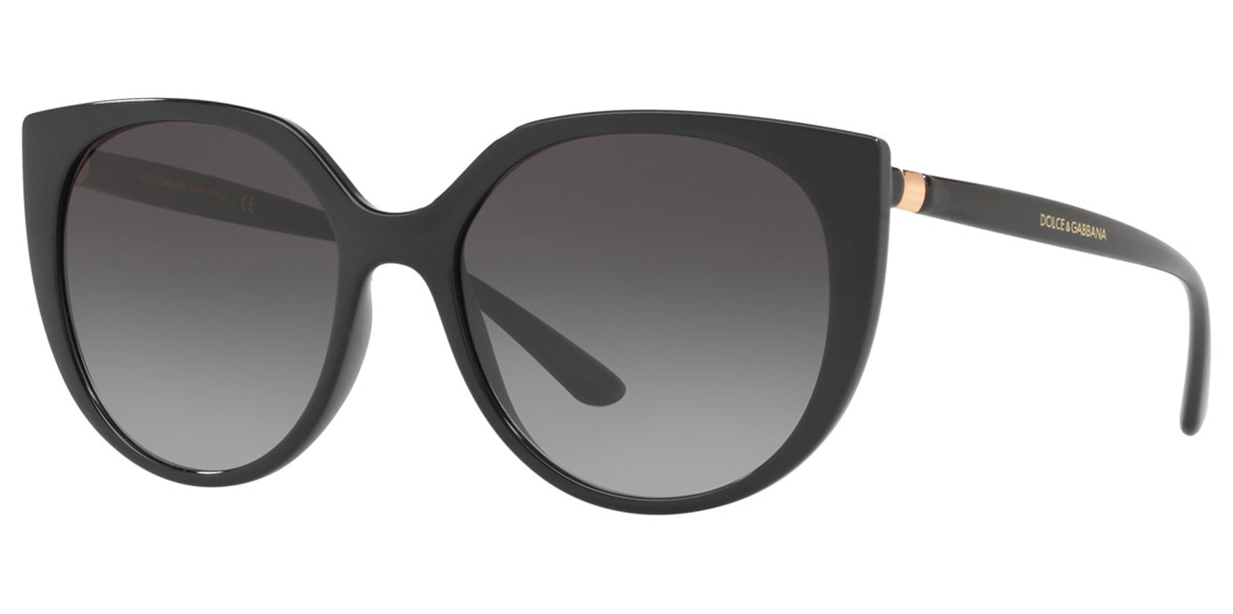 Dolce & Gabbana Black Round Cat-Eye w/ Gradient Lens - Eyedictive