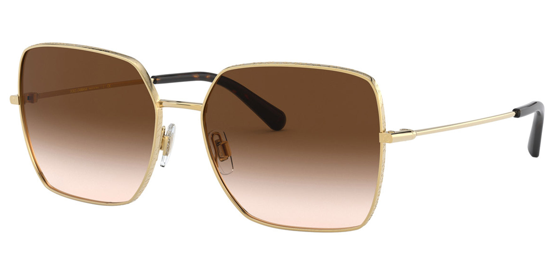 Dolce & Gabbana Gold-Tone Geometric Square w/ Gradient Lens - Eyedictive