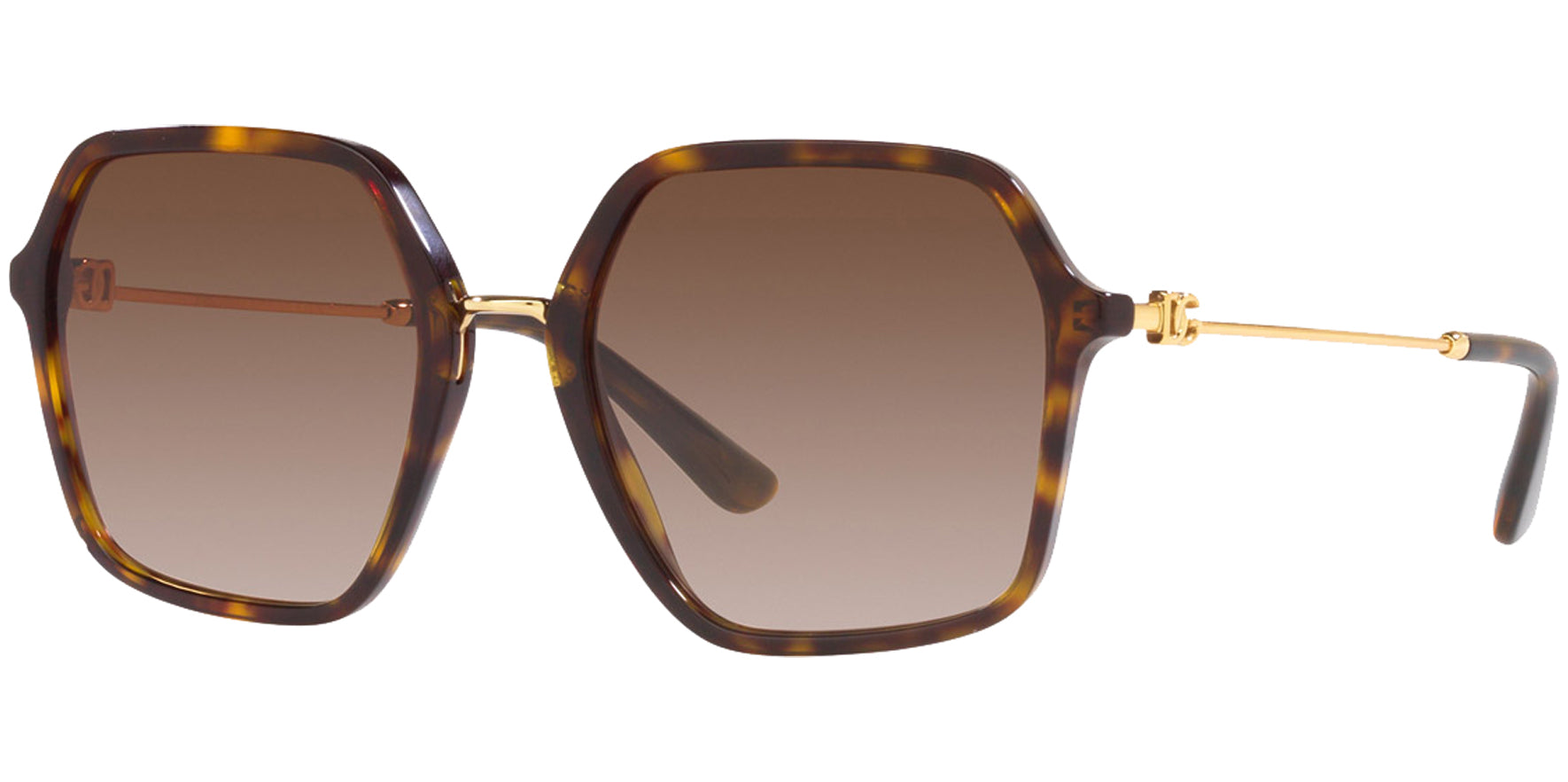 Dolce & Gabbana Havana Geometric Square Butterfly w/ Gradient Lens - Eyedictive