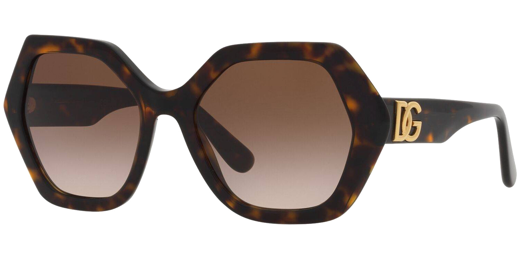 Dolce & Gabbana Havana Geometric Square w/ Gradient Lens