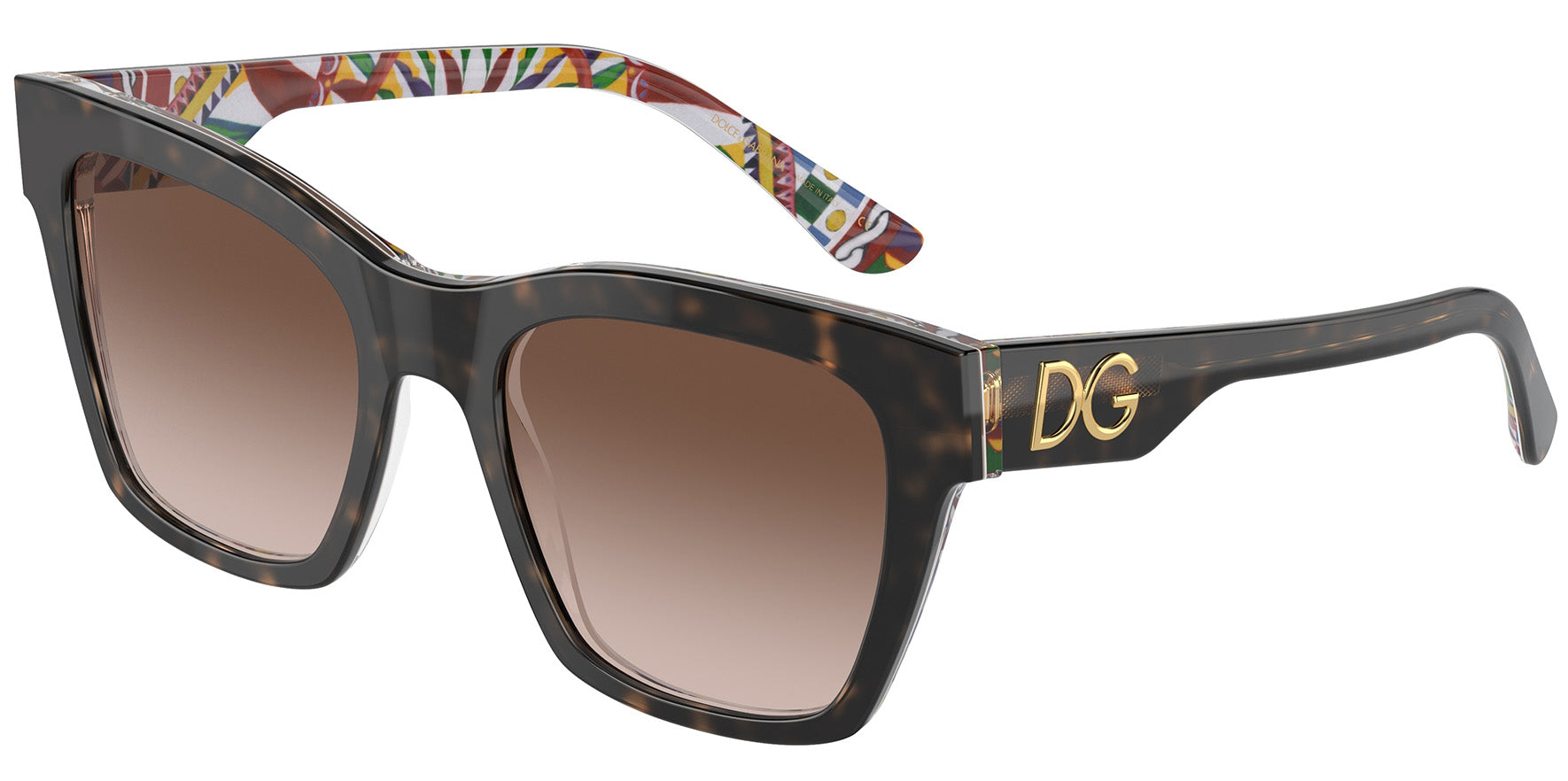 Dolce & Gabbana Havana/White Barrow Square Classic - Eyedictive