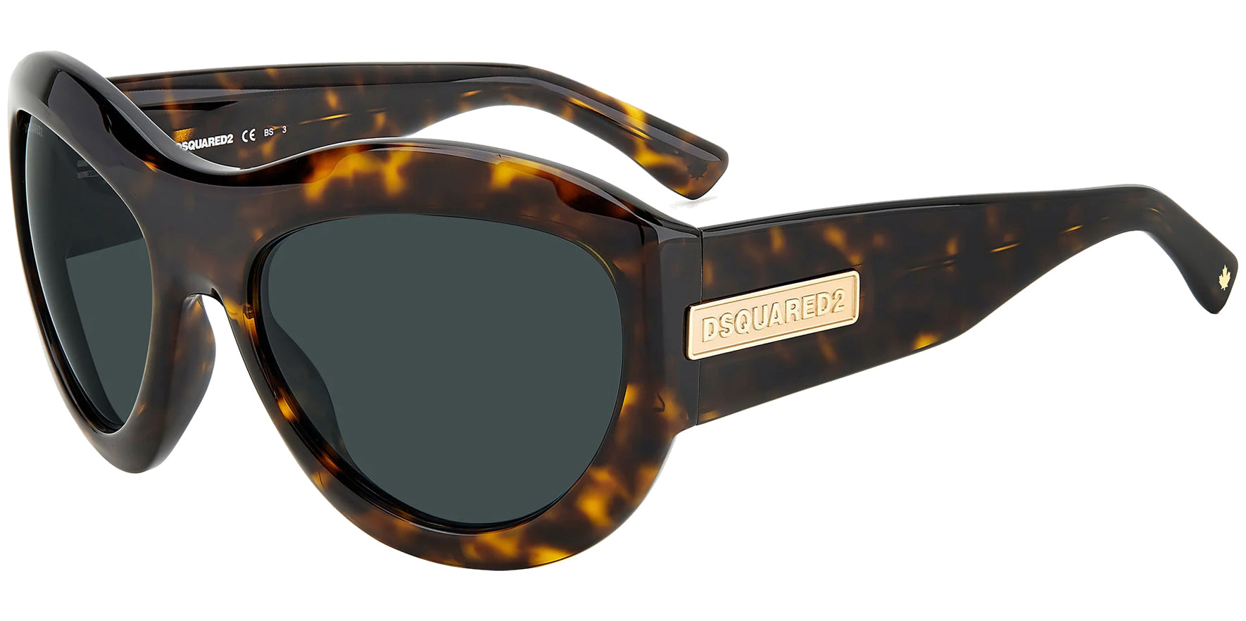 DSquared2 Dark Tortoise Oversize Oval Mask - Eyedictive