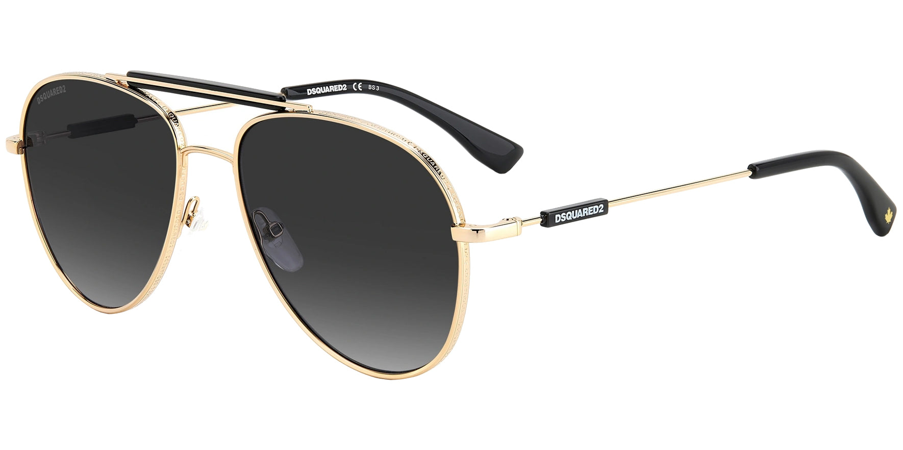 DSquared2 Men's Gold-Tone Aviator w/ Gradient Lens - Eyedictive