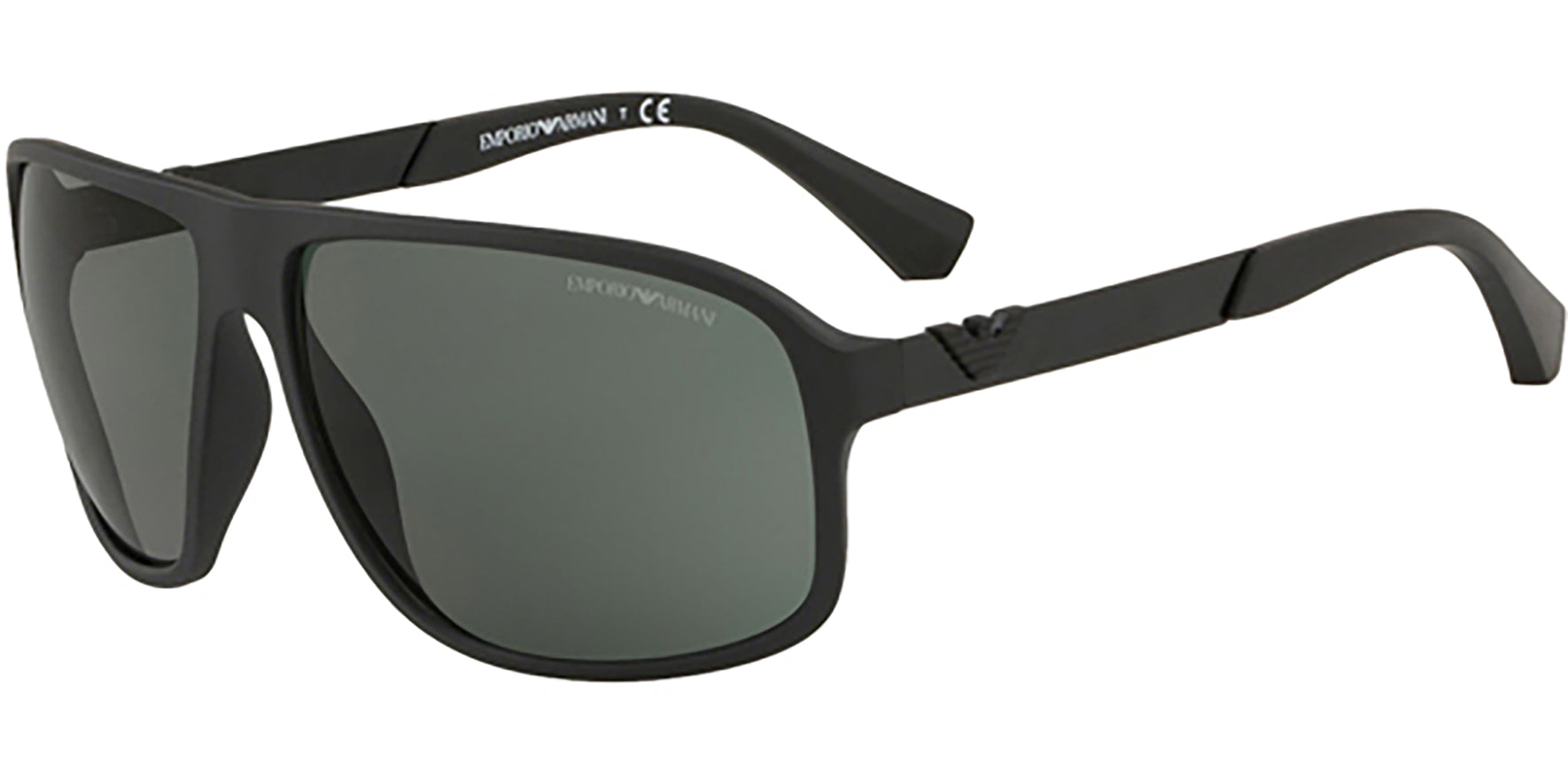 Emporio Armani Matte Black Pilot w/ Green Lens - Eyedictive