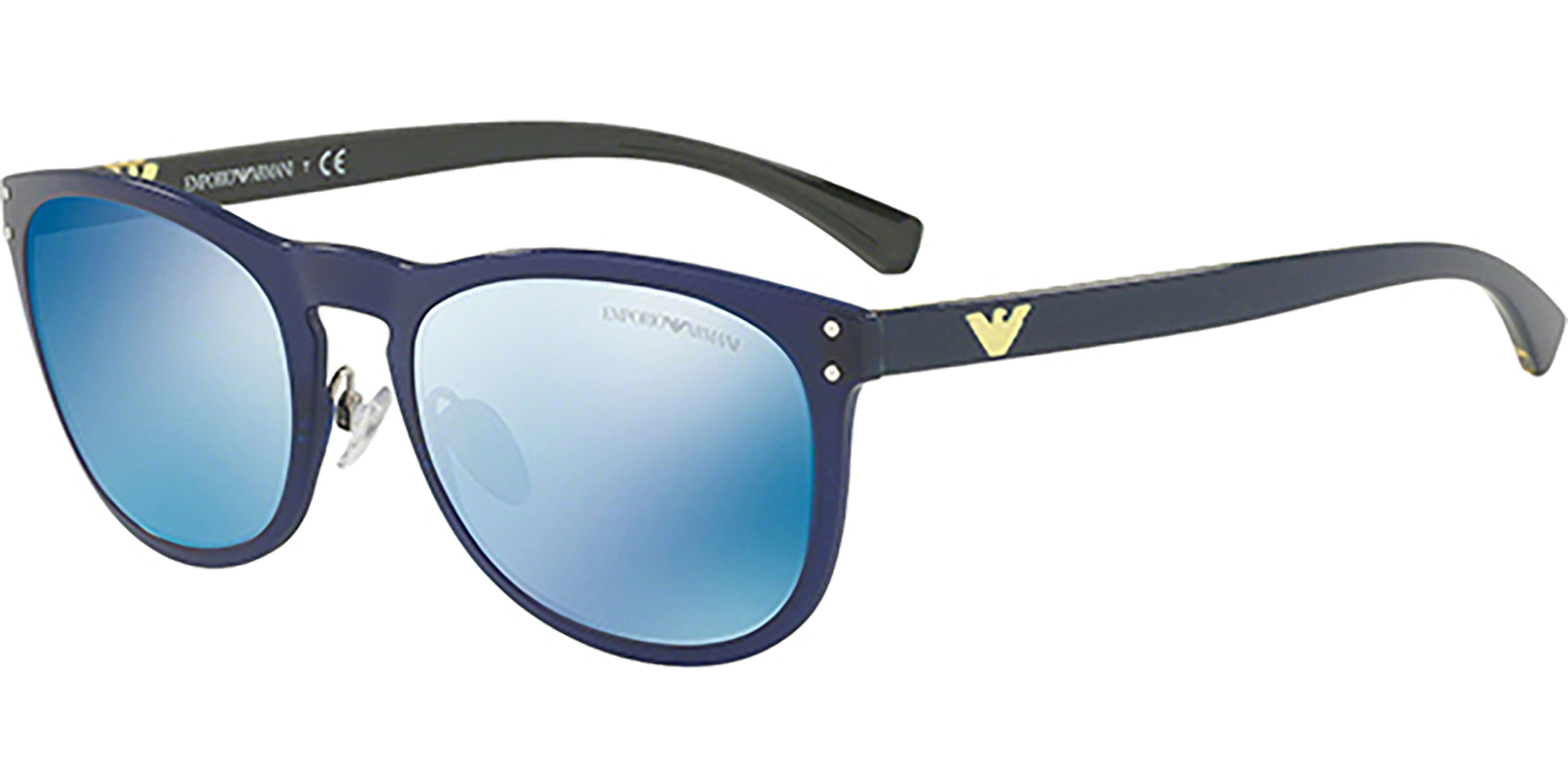 Emporio Armani Round Classic w/ Blue Flash Lens - Eyedictive