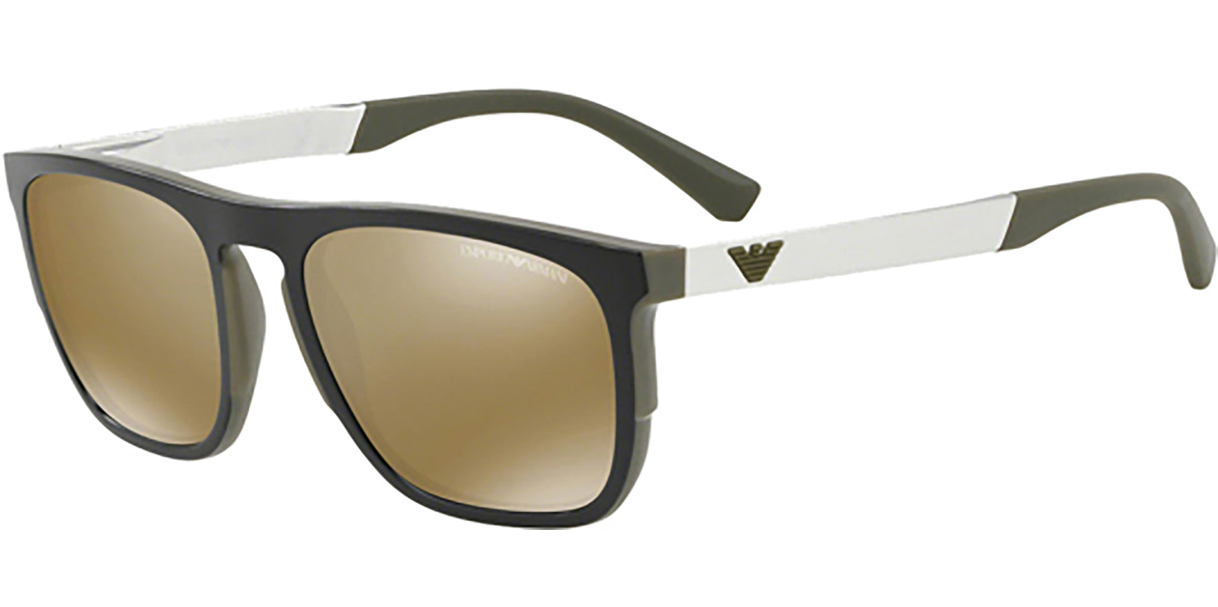 Emporio Armani Matte Olive Square w/ Mirror Lens - Eyedictive