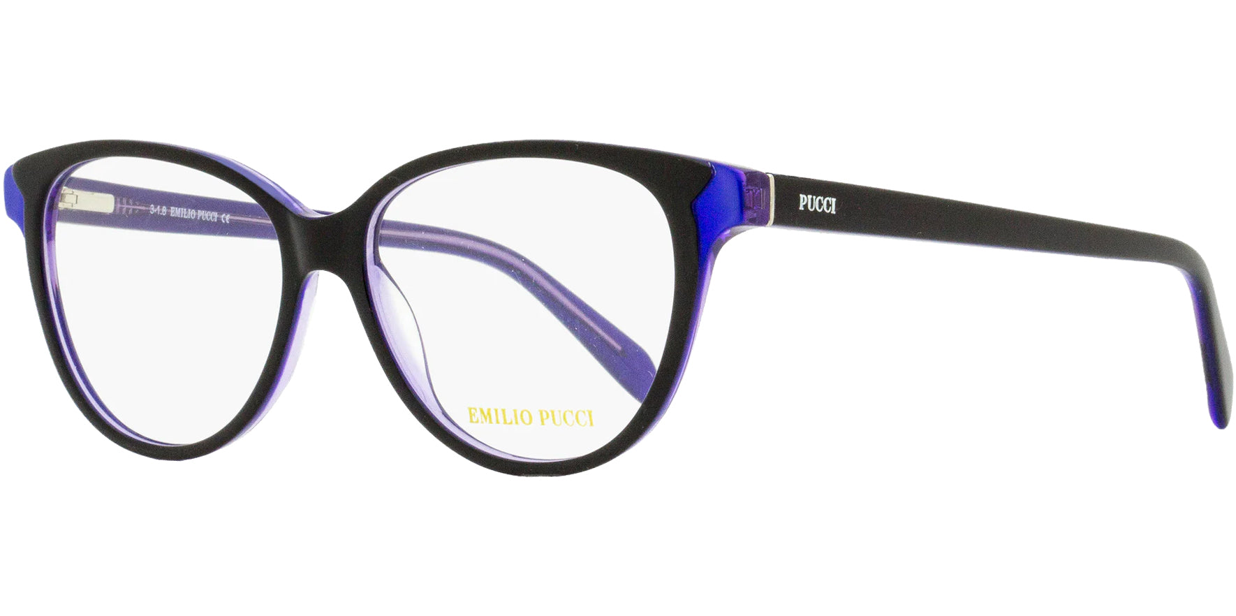 Emilio Pucci Black Rounded Cat Eye Eyeglass Frames - Eyedictive