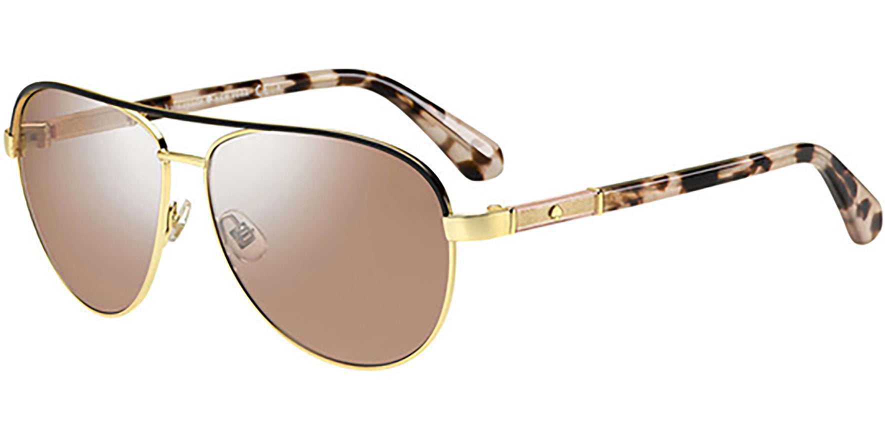 Kate Spade EmilyAnn Gold-Tone Aviator w/ Flash Lens - Eyedictive