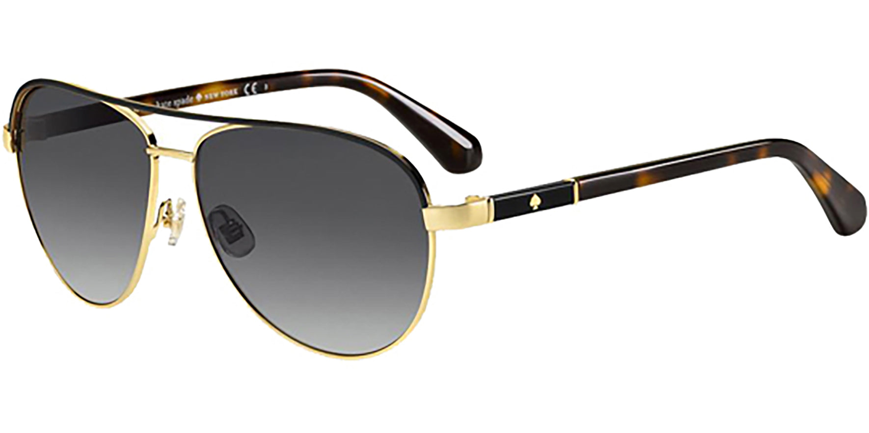 Kate Spade Emilyann Gold-Tone/Havana Aviator w/ Gradient Lens - Eyedictive