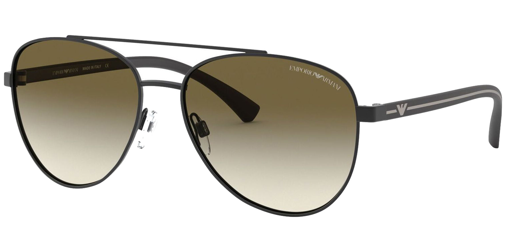 Emporio Armani Matte Black Aviator w/ Gradient Lens - Eyedictive