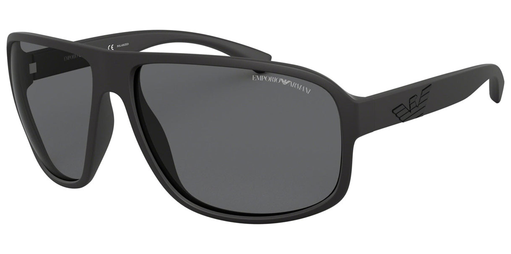 Emporio Armani Polarized Matte Black Pilot - Eyedictive