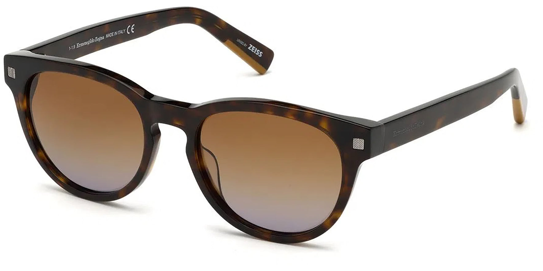 Ermenegildo Zegna Tortoise Round Classic w/ Gradient Lens - Eyedictive