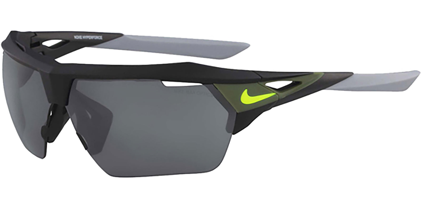 Nike Hyperforce Matte Black Semi-Rimless Sport - Eyedictive