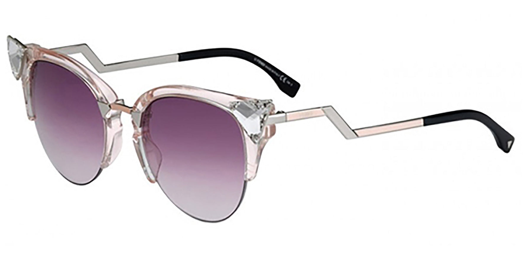 Fendi Iridia Crystal Tipped Cat-Eye w/ Rose Palladium 0041S-09EX - Eyedictive