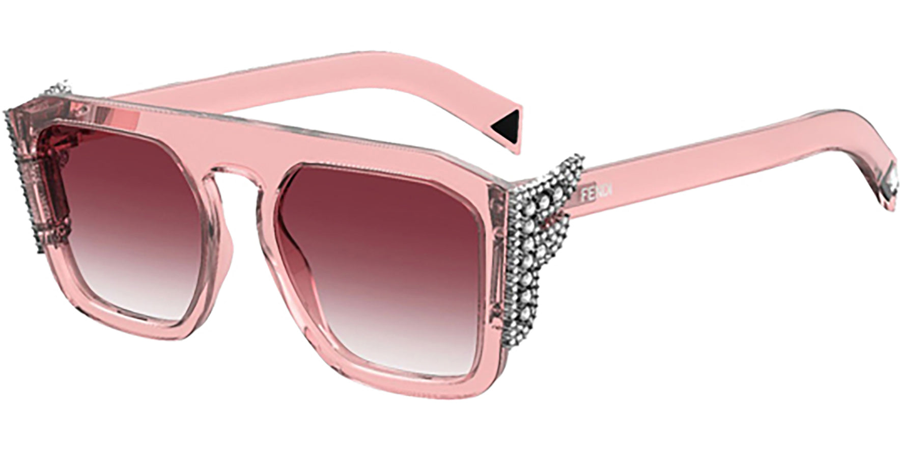 Fendi Geometric Square w/ Crystal Logos - Eyedictive