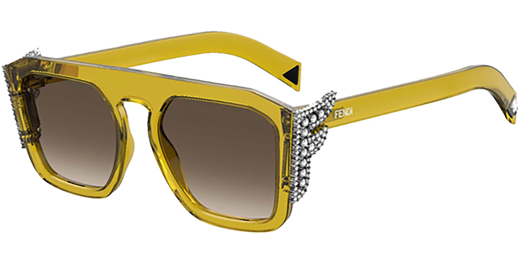 Fendi Geometric Square w/ Crystal Logos - Eyedictive