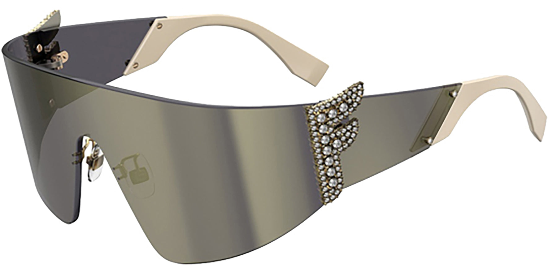 Fendi Rimless Shield Wrap w/ Mirror Lens - Eyedictive