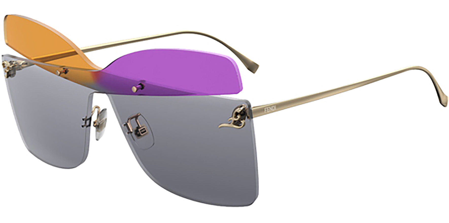 Fendi Karligraphy Rimless Butterfly Shield - Eyedictive