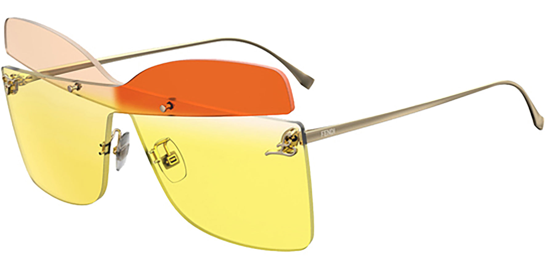 Fendi Karligraphy Rimless Butterfly Shield - Eyedictive