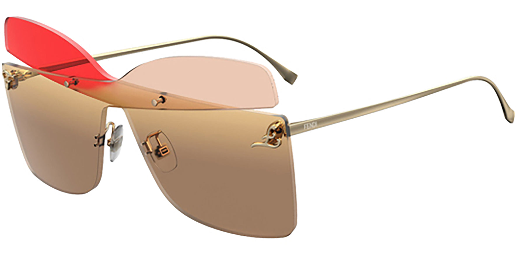 Fendi Karligraphy Rimless Butterfly Shield - Eyedictive