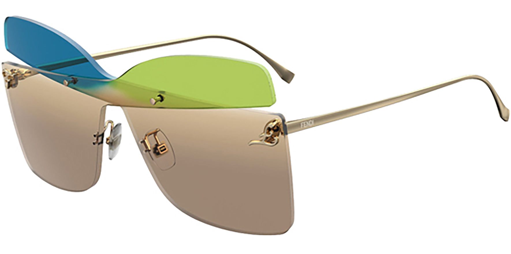 Fendi Karligraphy Rimless Butterfly Shield - Eyedictive