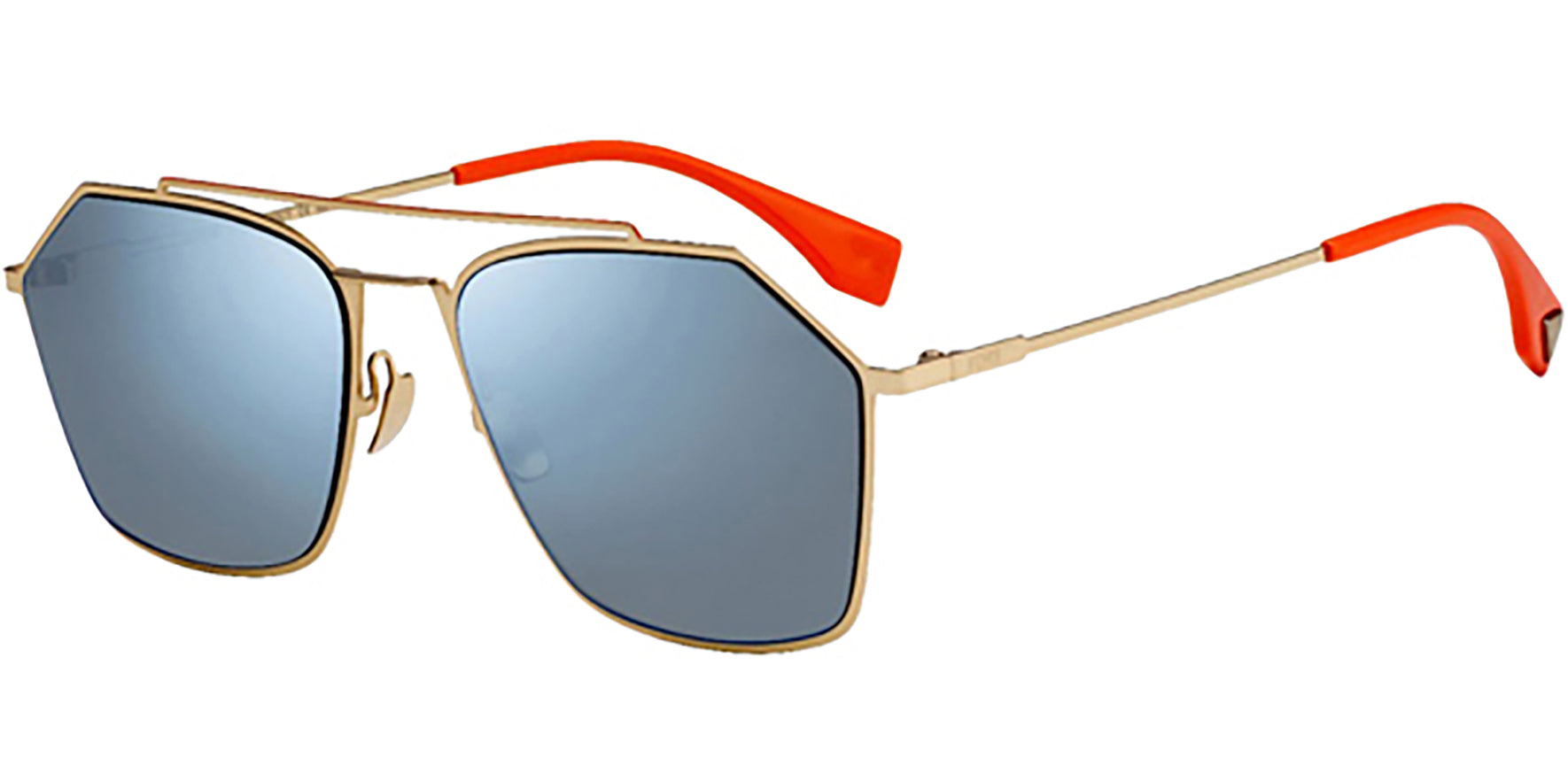 Fendi Eyeline Gold-Tone Pilot w/ Mirror Lens - Eyedictive