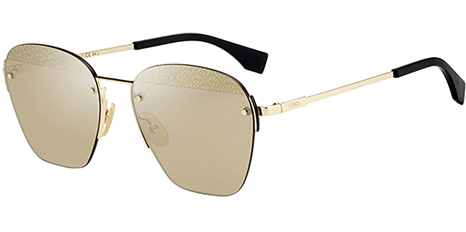 Fendi Geometric Rimless Aviator - Eyedictive