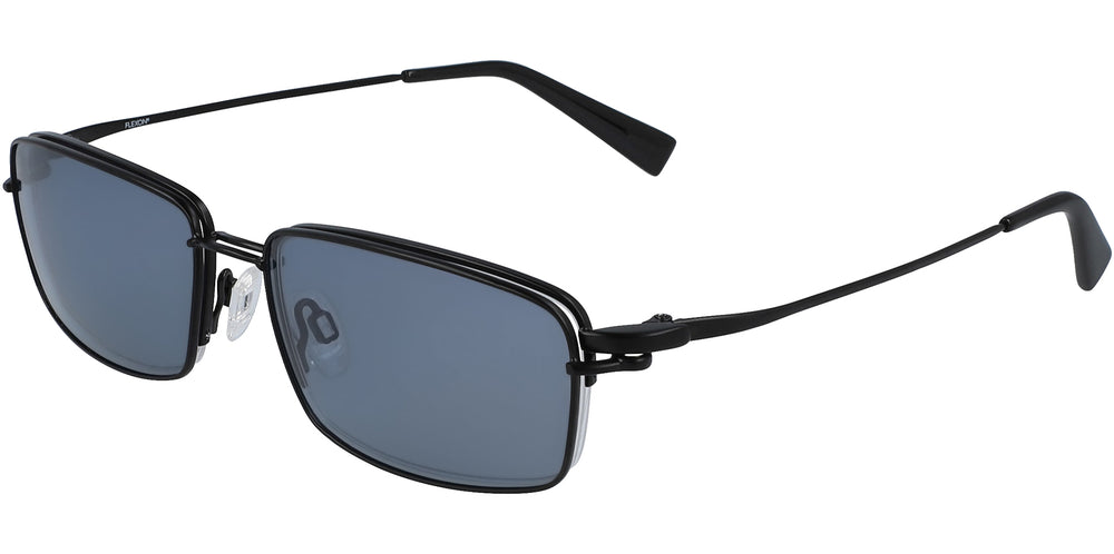 Flexon Black Semi-Rimless Flexible Titanium Eyeglasses w/ Polarized Cl ...