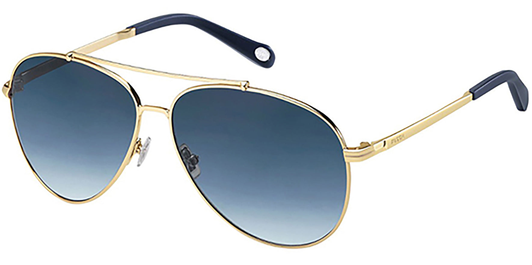 Fossil Shiny Gold-Tone Aviator w/ Gradient Lens - Eyedictive