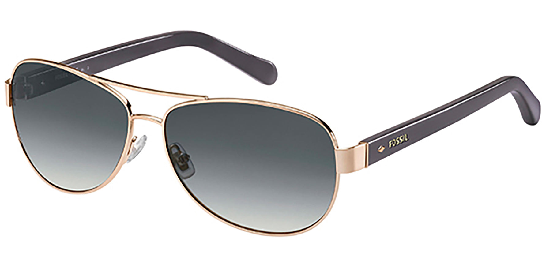 Fossil Rose Gold-Tone Aviator w/ Gradient Lens - Eyedictive