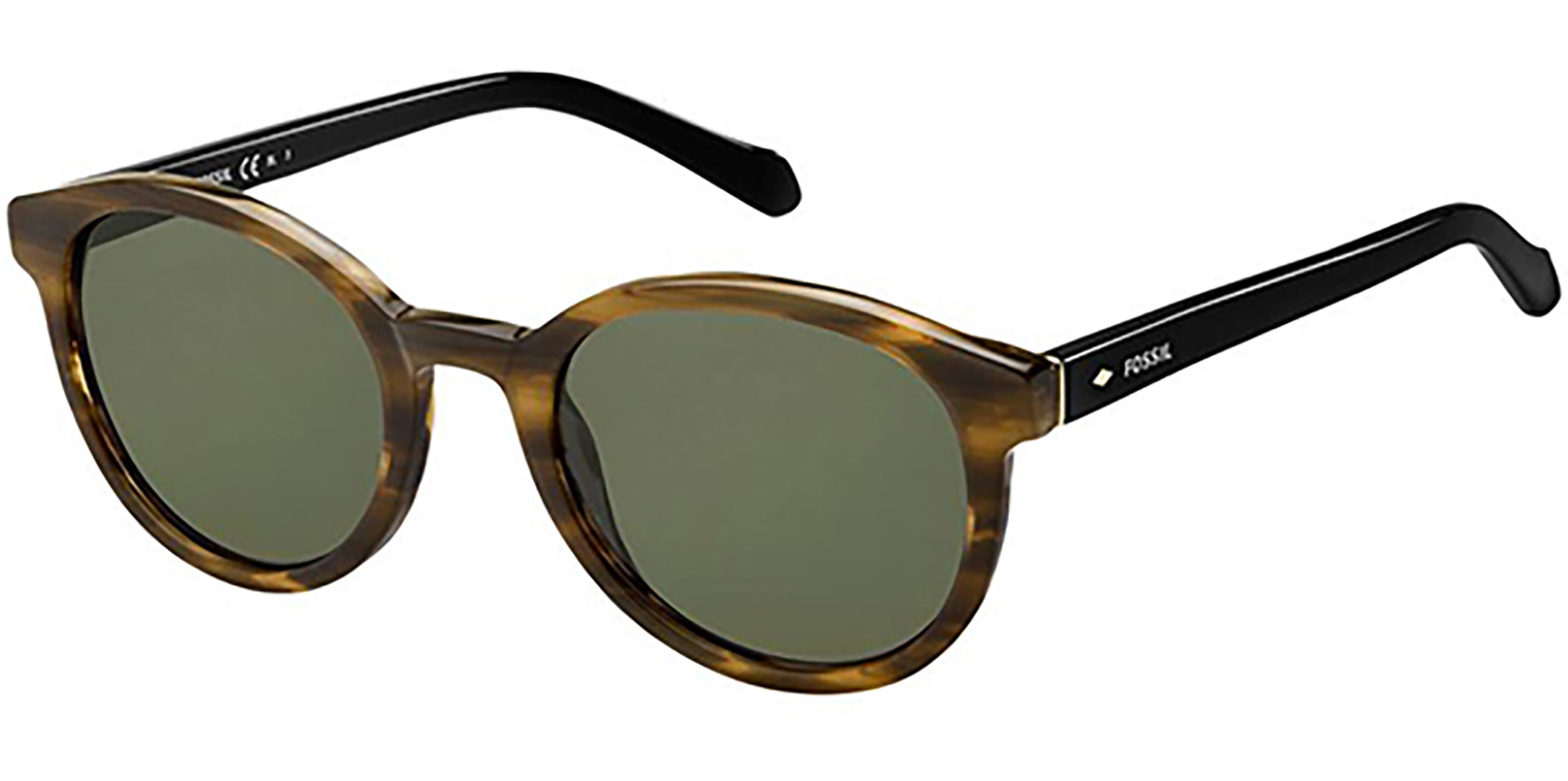 Fossil Brown Horn Vintage Style Round - Eyedictive