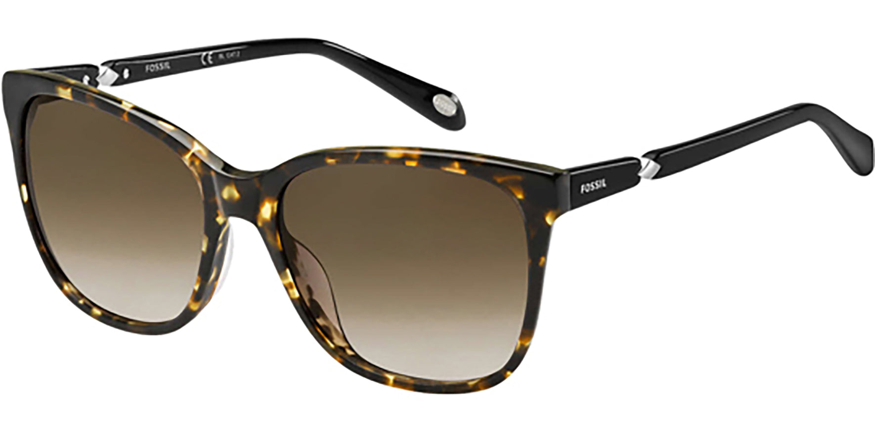 Fossil Havana Squared Cat-Eye w/ Gradient Lens - Eyedictive