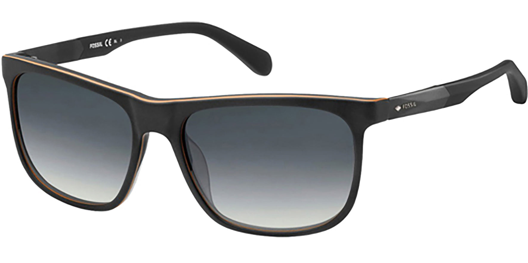 Fossil Matte Black Classic Square w/ Gradient Lens - Eyedictive