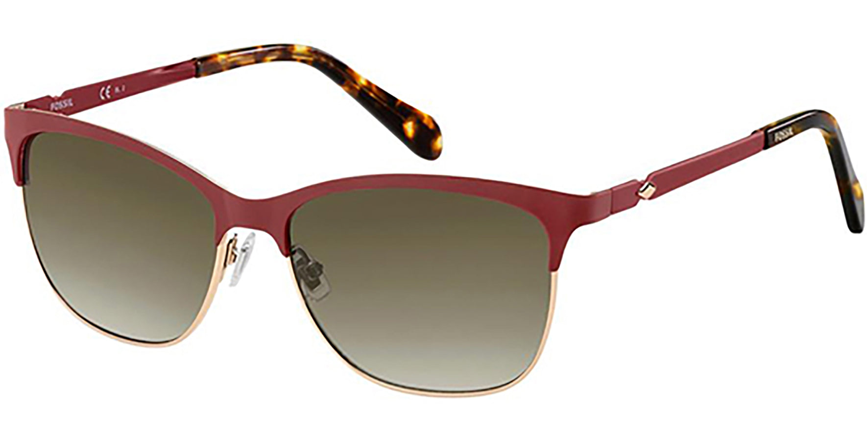 Fossil Red Metal Browline w/ Gradient Lens - Eyedictive