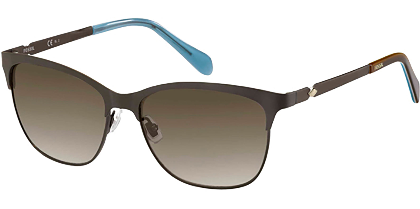 Fossil Brown Metal Browline w/ Gradient Lens