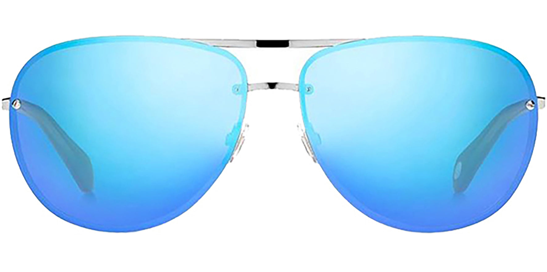 Fossil Silver-Tone Aviator w/ Blue Mirror Lens - Eyedictive