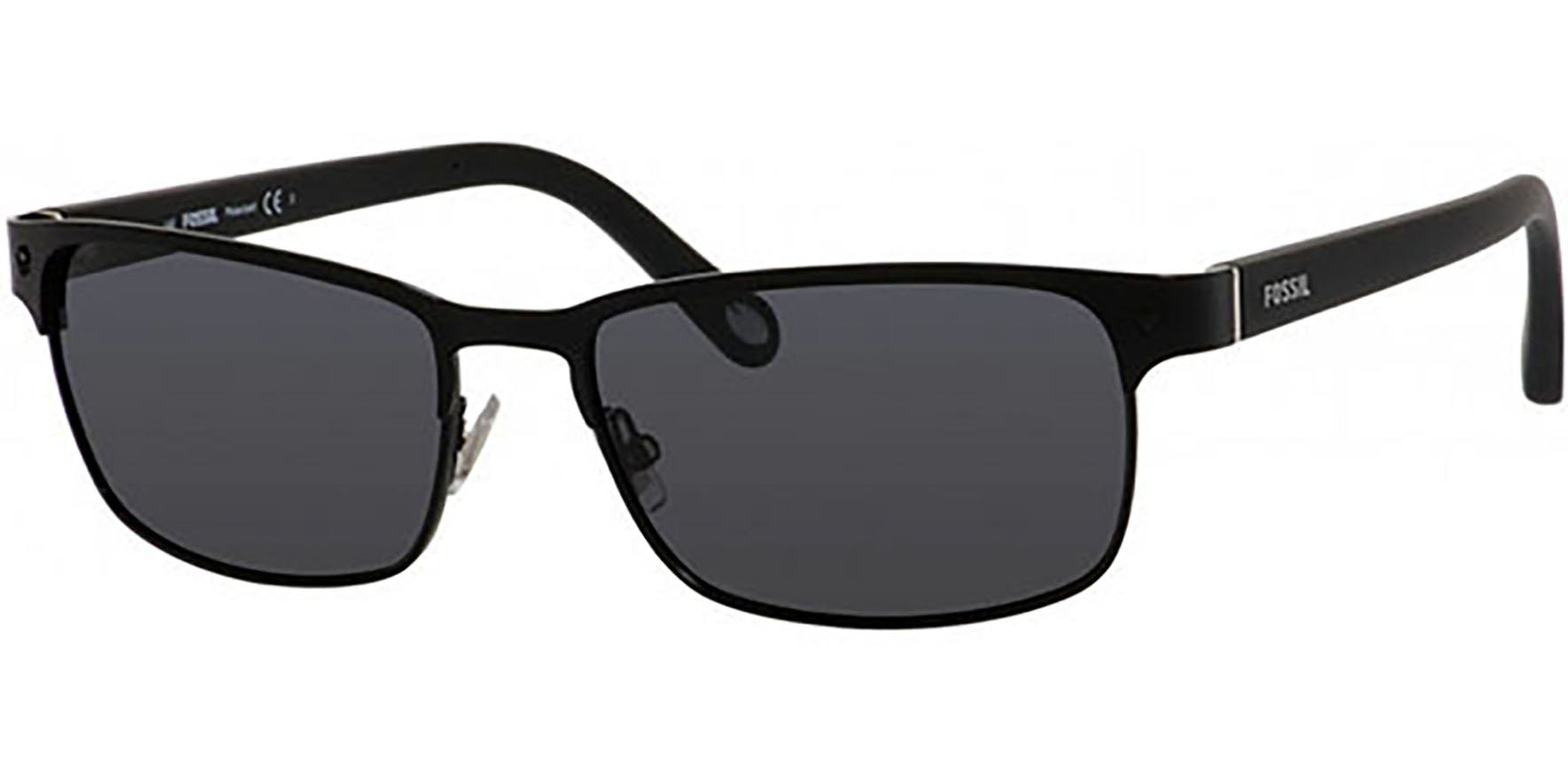 Fossil Polarized Shiny Black Rectangular - Eyedictive