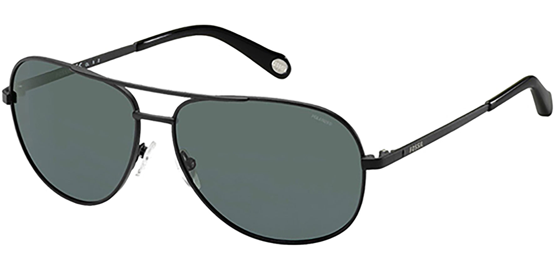 Fossil Polarized Matte Black Classic Aviator - Eyedictive